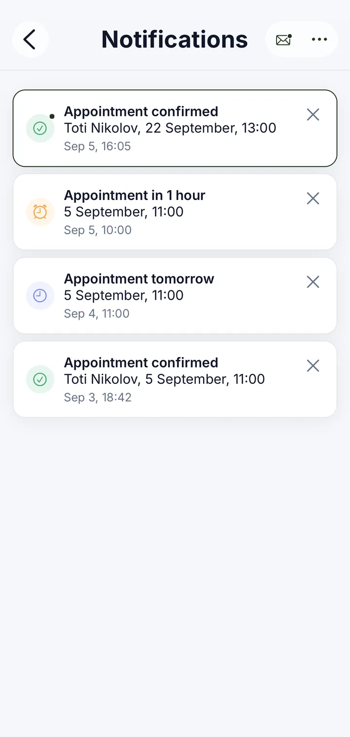 In-app notifications
